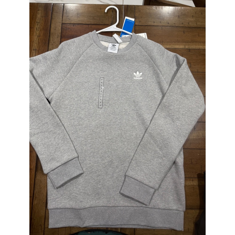 Adidas Originals Men Essential Crew Sweatshirt Grey Heather H34642 NWT Size S